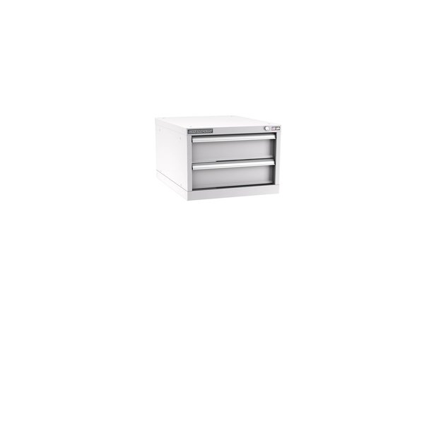 Champion Tool Storage Modular Drawer Cabinet, 2 Drawer, Light Gray, Steel, 22 in W x 28-1/2 in D x 15-3/4 in H N6000201ILC-LG